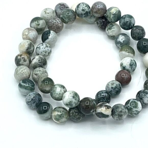 Moss Agate 8mm NEW stretch bracelet beaded bracelet 7” stretch crystal healing t - Picture 10 of 11